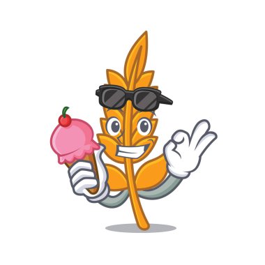 Buz krem serin buğday caharacter karikatür tarzı ile