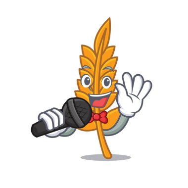 Şarkı buğday maskot karikatür tarzı