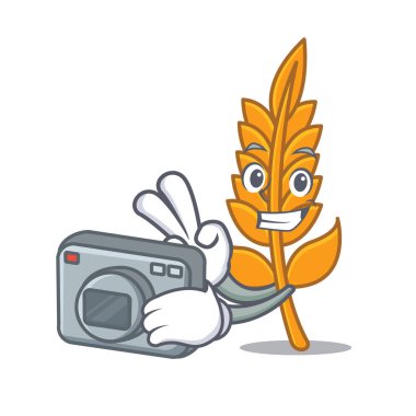 Fotoğrafçı buğday maskot karikatür tarzı