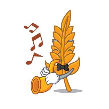 Trompet buğday maskot karikatür tarzı ile