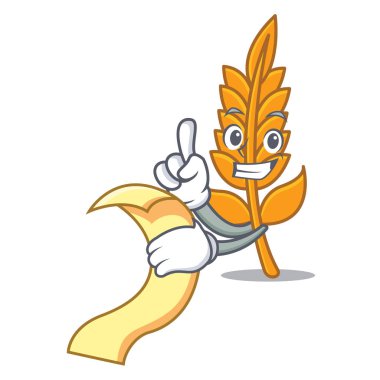 Menü buğday maskot karikatür tarzı ile