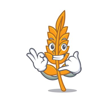 Buğday maskot karikatür tarzı beni ara