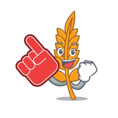 Köpük parmak buğday maskot karikatür tarzı