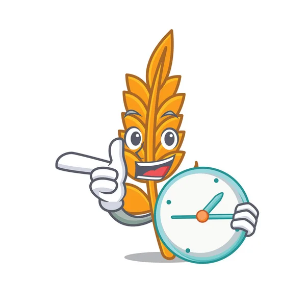 Saat buğday caharacter karikatür tarzı ile — Stok Vektör