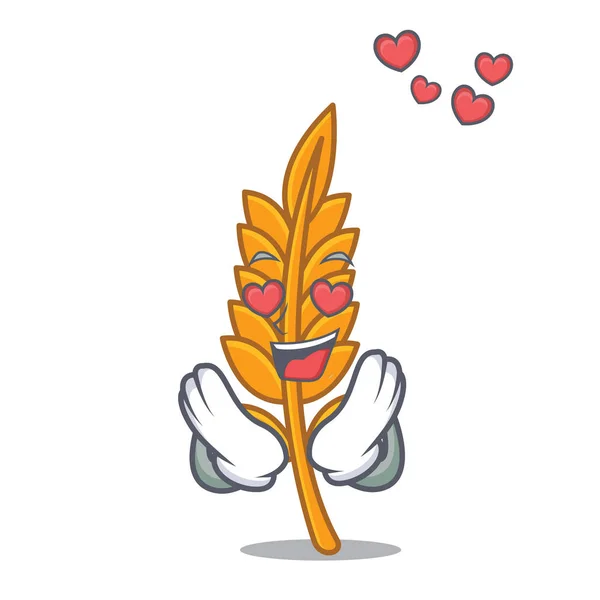 W stylu cartoon maskotka miłość w pszenicy — Wektor stockowy