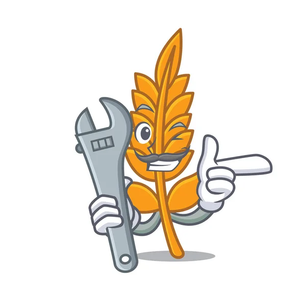Mecánico mascota de trigo estilo de dibujos animados — Vector de stock