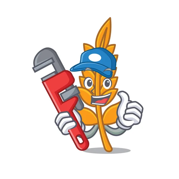 水管工小麦吉祥物卡通风格 — 图库矢量图片