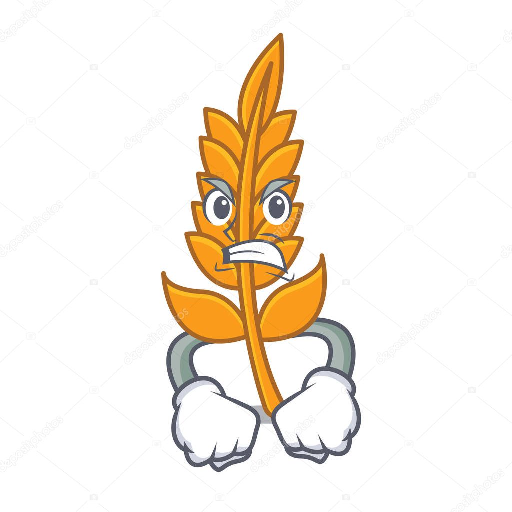 Angry wheat mascot cartoon style