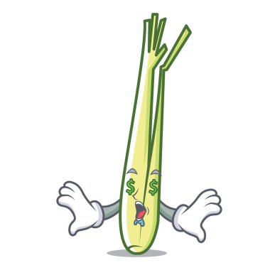 Para göz limon maskot karikatür tarzı