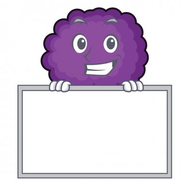 Yönetim Kurulu mor brokoli karakter karikatür ile sırıtarak