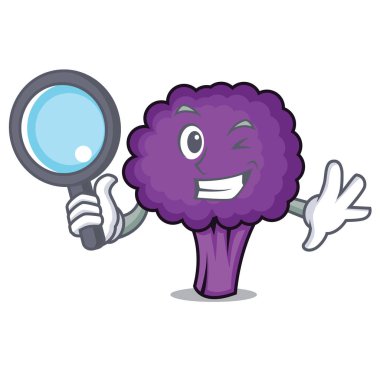 Dedektif mor brokoli karakter karikatür