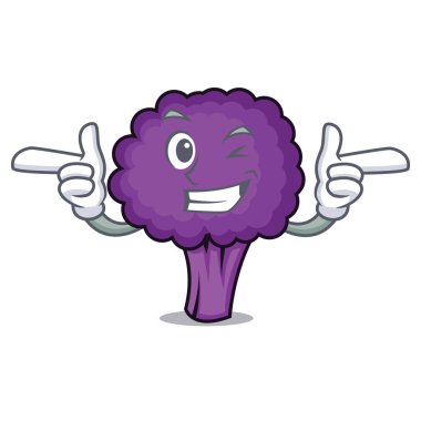Wink mor brokoli karakter karikatür