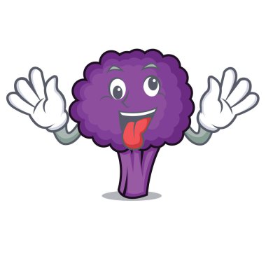 Deli mor brokoli maskot çizgi film