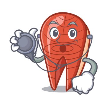Doktor balık dilim karakter karikatür