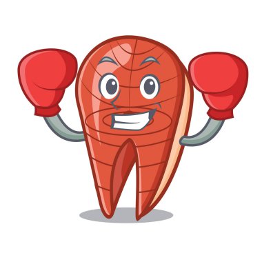 Boks balık dilim karakter karikatür