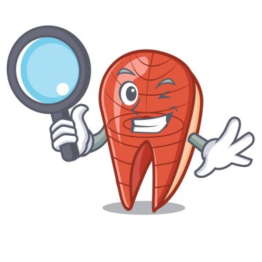 Dedektif balık dilim karakter karikatür