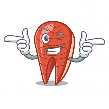 Wink balık dilim karakter karikatür