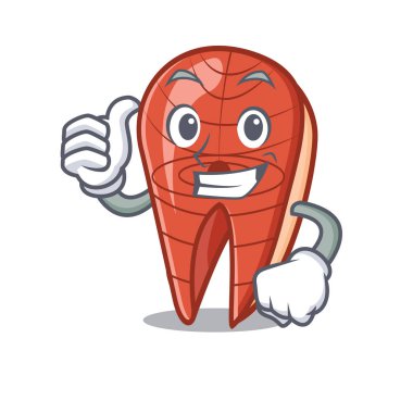 Yaşasın balık dilim karakter karikatür