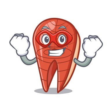 Süper kahraman balık dilim karakter karikatür