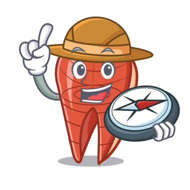 Explorer balık dilim maskot çizgi film