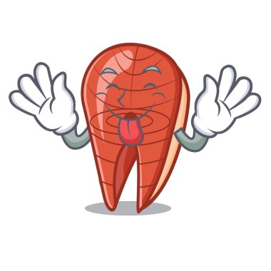Balık dilim maskot karikatür dil