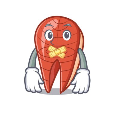 Sessiz balık dilim maskot çizgi film