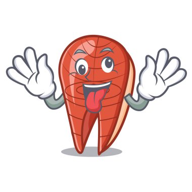 Çılgın balık dilim maskot çizgi film