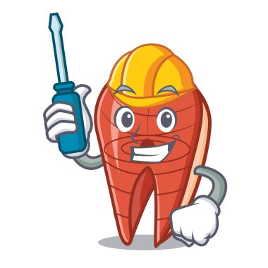 Otomotiv balık dilim maskot çizgi film