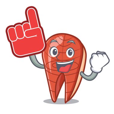 Köpük parmak balık dilim maskot çizgi film