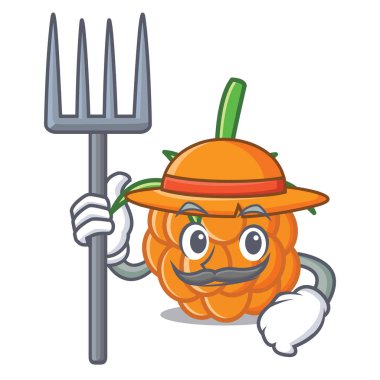 Çiftçi cloudberry karakter karikatür tarzı vektör çizim