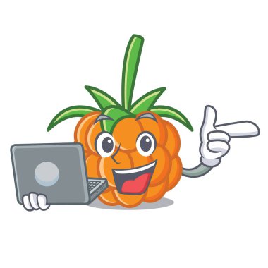Dizüstü cloudberry karakter karikatür tarzı vektör çizim ile