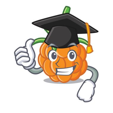 Mezuniyet cloudberry karakter karikatür tarzı vektör çizim