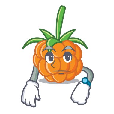 Cloudberry maskot karikatür tarzı vektör çizim bekliyor