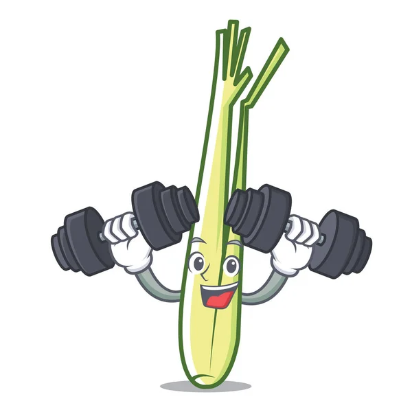 Fitness karakter lemongrass gaya kartun - Stok Vektor