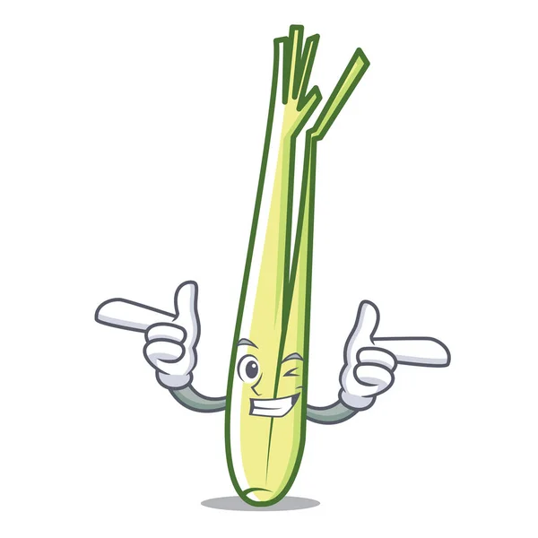 Piscadela lemongrass personagem desenho animado estilo — Vetor de Stock