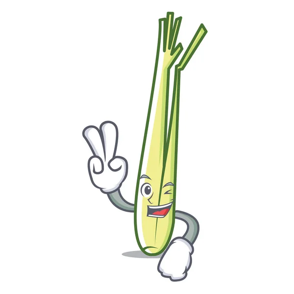 Dois dedo lemongrass personagem desenho animado estilo —  Vetores de Stock