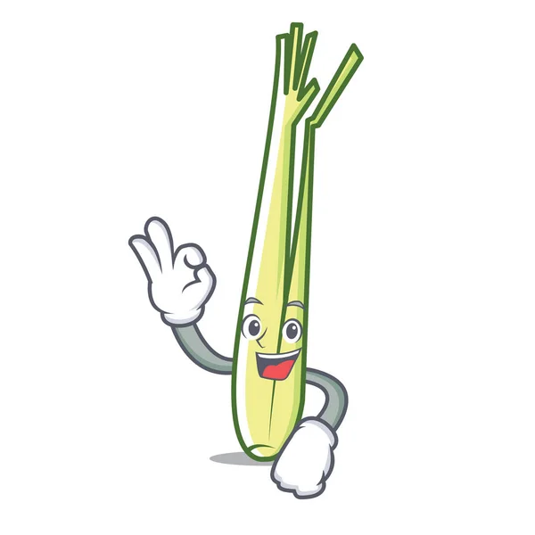 Ok lemongrass personagem estilo cartoon — Vetor de Stock