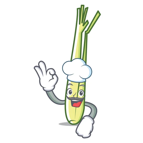 Chef lemongrass personagem estilo cartoon — Vetor de Stock