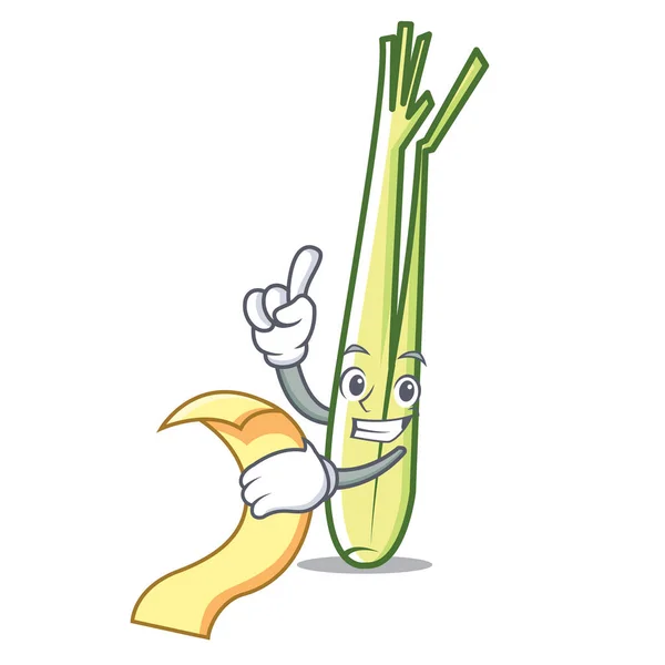 Com menu lemongrass mascote estilo cartoon — Vetor de Stock