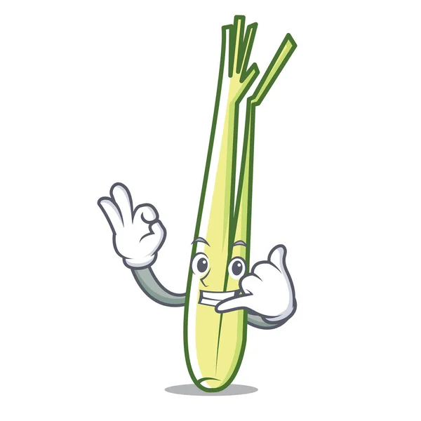 Chame-me lemongrass mascote estilo cartoon — Vetor de Stock
