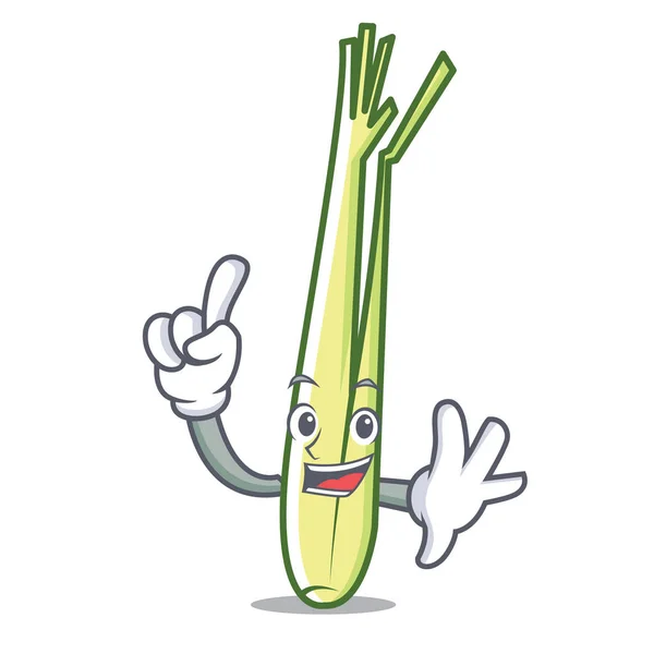 Finger lemongrass mascote estilo cartoon — Vetor de Stock