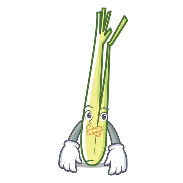 Silencioso lemongrass mascote estilo cartoon — Vetor de Stock