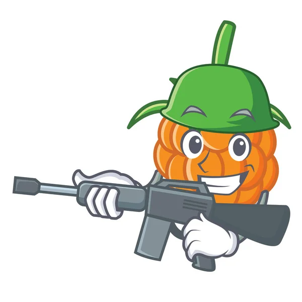 Exército Cloudberry Personagem Desenho Animado Estilo Vetor Ilustração —  Vetores de Stock