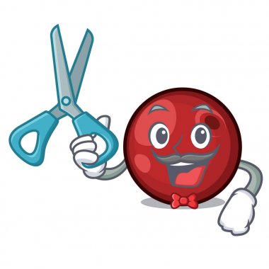 Kızılcık karakter karikatür tarzı vektör çizim berber