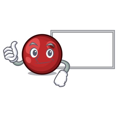 Başparmak yukarıya kurulu kızılcık karakter karikatür tarzı vektör çizim ile