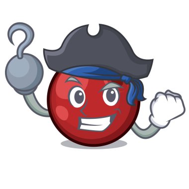 Korsan kızılcık karakter karikatür tarzı vektör çizim