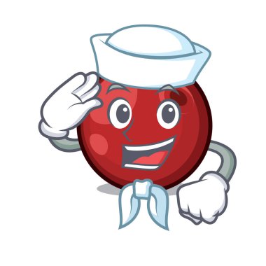 Denizci kızılcık karakter karikatür tarzı vektör çizim