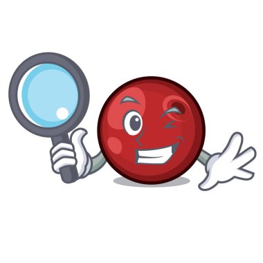 Dedektif kızılcık karakter karikatür tarzı vektör çizim