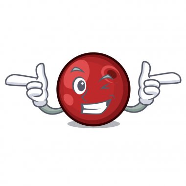 Wink kızılcık karakter karikatür tarzı vektör çizim