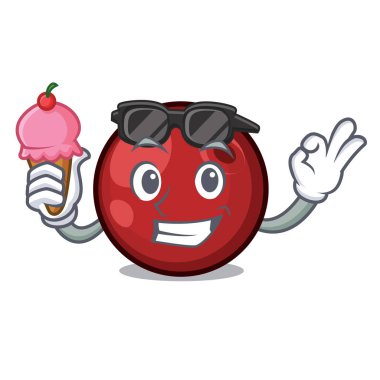 Dondurma kızılcık karakter karikatür tarzı vektör çizim ile